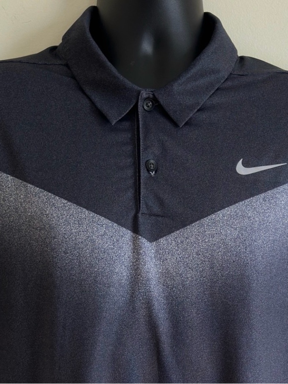 Nike Men’s Black and Gray Gradient Polo Shirt